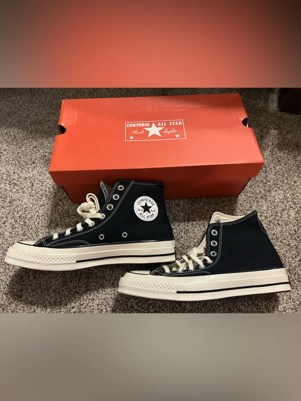NIB Converse Chuck 70 Hi Classic Canvas Black/Egret Size 8 Men's/10 Women's - Picture 5 of 11